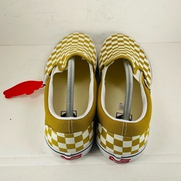 Vans Classic Slip On Checkerboard Olive/White Men Size 11.5